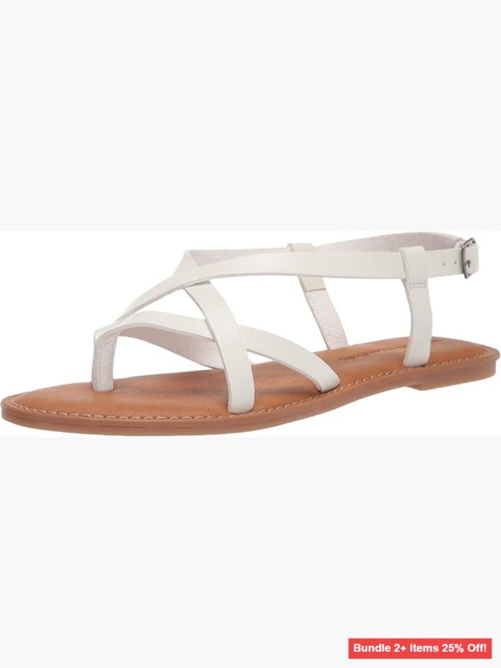 Women's Casual Strappy Sandal with Adjustable Ankle Strap, Padded Insole